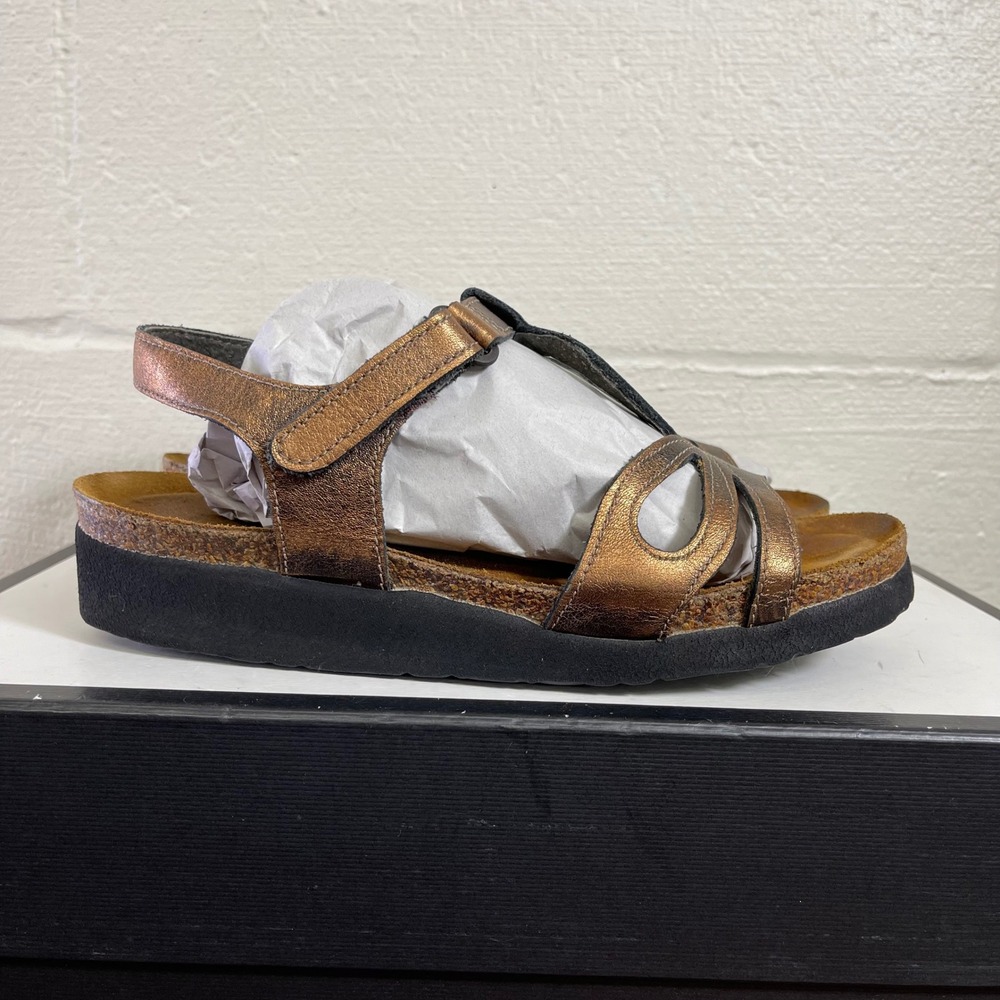 Naot Dorith Strappy Sandals Slingback Metallic Copper Leather Women's 39 EU/8 US